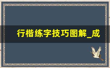 行楷练字技巧图解_成人字很差 练正楷还是行楷